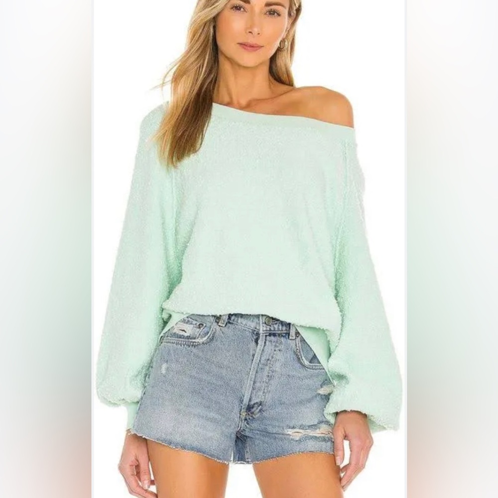 Free People Womens Sweater Top in Mint